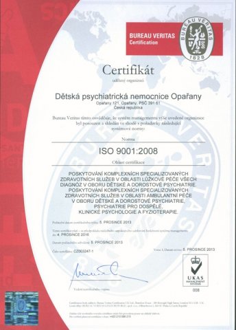 DPN  Opařany  získala Certifikát  kvality ISO 9001