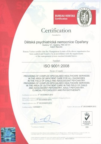 DPN  Opařany  získala Certifikát  kvality ISO 9001