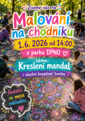 Plakát s pozvánkou na Malování na chodník
