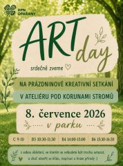 Leták s pozvánkou na akci ART day 8.7.2026