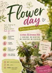 Leták s pozvánkou na akci Flower day 22.7.2026