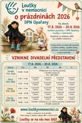 Leták s rozpisem představení Loutky v nemocnici