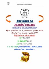 Pozvánka na Hledání pokladu v DPN
